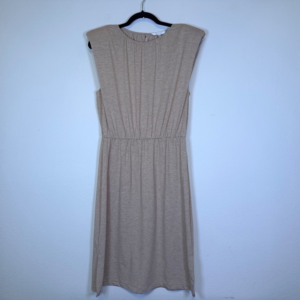 WAYF - Cap Sleeve Knit Dress Dress Pullover Khaki Beige